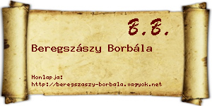 Beregszászy Borbála névjegykártya