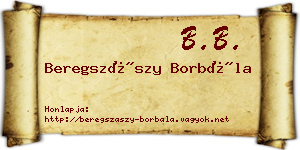 Beregszászy Borbála névjegykártya